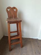 Vintage eiken hoge stoel / barkruk in boerenstijl, Huis en Inrichting, Ophalen, Gebruikt, Bruin, Landelijk