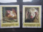 Oostenrijk persoonlijke zegels varken en lammetje 55 c, Postzegels en Munten, Postzegels | Europa | Oostenrijk, Verzenden, Gestempeld