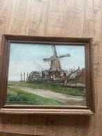 Schilderij Molen van Harderwijk, 1945, Antiek en Kunst, Kunst | Schilderijen | Klassiek, Ophalen of Verzenden
