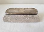 Kristallen sieradendoosje met zilver deksel Birmingham 925, Antiek en Kunst, Ophalen of Verzenden, Zilver