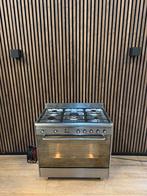 Mooie Rvs Smeg Fornuis 90 cm breed (Gratis bezorgen), Gebruikt, 60 cm of meer, Ophalen of Verzenden, Energieklasse A of zuiniger