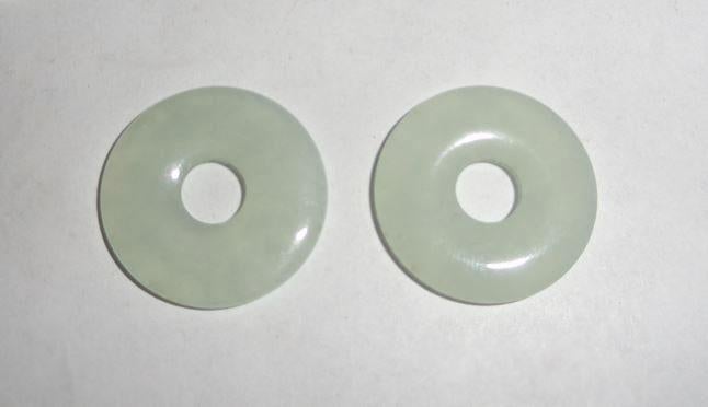 Hanger Jade Donut hanger witte Jade, Sieraden, Tassen en Uiterlijk, Edelstenen, Ophalen of Verzenden, Zo goed als nieuw