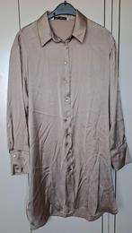 Lange grijze/champagne kleurige blouse van Zara maat M, Maat 38/40 (M), Zara, Ophalen of Verzenden, Zo goed als nieuw