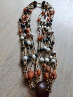 Ketting met diverse soorten kralen, Ophalen of Verzenden, Nieuw, Bruin, Overige materialen