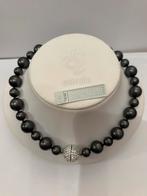 Zwarte Parel Ketting Astrelle Swarovski - 42cm, Met kristal, Kunststof, Zwart, Nieuw