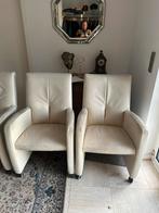 4 Leolux leren fauteuils, Ophalen, Gebruikt, Modern, 50 tot 75 cm