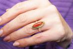 Vintage Gouden Ring met Carneool, Ophalen of Verzenden, Met edelsteen, Dame, Goud