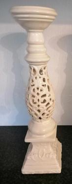 Hoge crêmekleur kandelaar, Huis en Inrichting, Woonaccessoires | Kandelaars en Kaarsen, Ophalen of Verzenden, Crème, Kandelaar