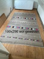 Wollen geweven vloerkleed 199x 296, Huis en Inrichting, Stoffering | Tapijten en Kleden, Ophalen, Gebruikt, Beige, 150 tot 200 cm