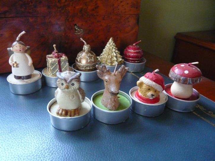 13 Kerst theelichtjes hert uil engel beer kerstbal kerstboom, Diversen, Kerst, Zo goed als nieuw, Ophalen of Verzenden