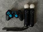 Ps3 controller incl. 2 sony move controllers(amper gebruikt), Ophalen of Verzenden, Zo goed als nieuw, Met 3 controllers of meer
