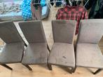 4 grijze eetkamerstoelen, Huis en Inrichting, Stoelen, Ophalen, Hout, Gebruikt, Vier