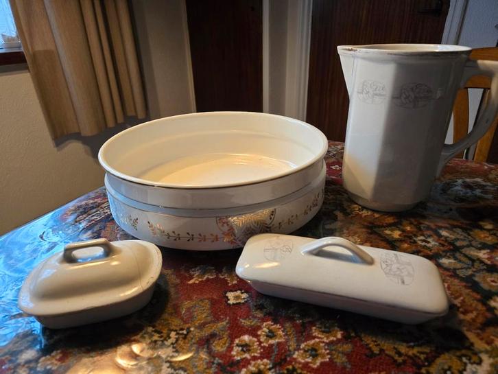 Antiek Lampetstel Setje, Antiek en Kunst, Antiek | Keramiek en Aardewerk, Ophalen