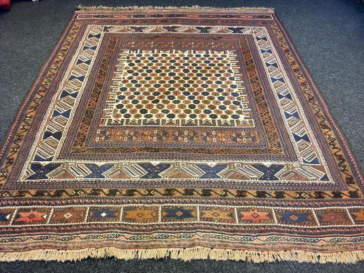 Mooi origineel handgeweven kelim kleed —260x170cm—, Huis en Inrichting, Stoffering | Tapijten en Kleden, Zo goed als nieuw, 150 tot 200 cm