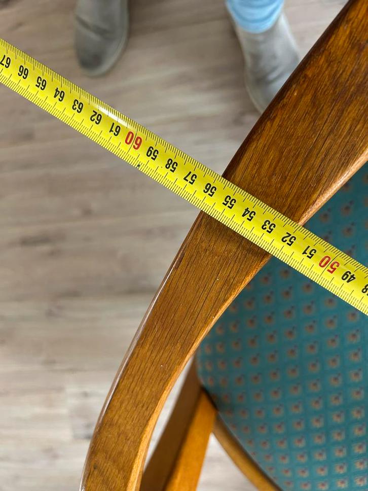 Stoelen: Eetkamerstoelen / Fauteuil geoen kersenhout, Huis en Inrichting, Stoelen, Gebruikt, Twee, Hout, Overige kleuren, Ophalen