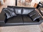 Zwart leren Pode - Linteloo bankstel, Huis en Inrichting, Ophalen, Gebruikt, Overige maten, Rechte bank