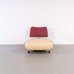 1x Leolux Pallone Fauteuil Wit/Grijs + Roze Stof – Chroom, Huis en Inrichting, Fauteuils, Niet ingevuld, Metaal, Niet ingevuld