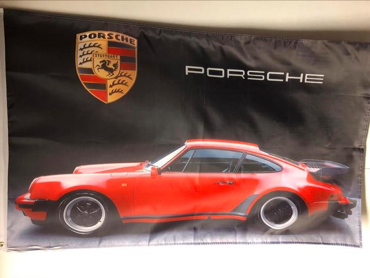 Vlaggen porsche motief garage deco, Verzamelen, Automerken, Motoren en Formule 1, Nieuw, Auto's, Ophalen of Verzenden