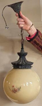 Vintage jaren 50 glazen bol lamp, Huis en Inrichting, Lampen | Vloerlampen, Ophalen, Gebruikt, Glas, Minder dan 100 cm