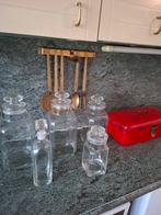 Vintage stopflessen Glazen Potten Set, Verzenden, Gebruikt