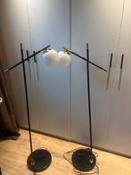 Twee staande lampen met marmeren voet, Ophalen, Gebruikt, Glas, 150 tot 200 cm