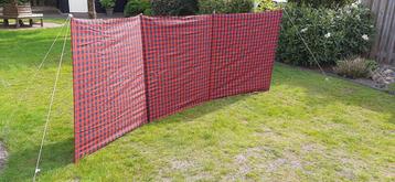 Vintage / retro geblokt windscherm 3,60m beschikbaar voor biedingen