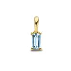 Gouden geboortesteenhangertje Maart - Aquamarijn - 14 K goud, Overige voorstellingen, Blauw, Nieuw, Ophalen of Verzenden