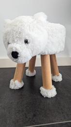 Krukje ijsbeer (pluche dierenkrukje voor peuter), Ophalen, Zo goed als nieuw, Hout