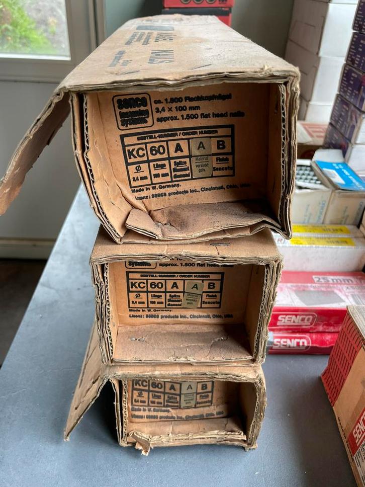 Senco D spijkers 100mm 34 graden 3,4 dik 4500spijker, Doe-het-zelf en Verbouw, Compressors, Zo goed als nieuw, Minder dan 25 liter