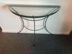 Sidetable van glas/ijzer, Huis en Inrichting, Tafels | Sidetables, Ophalen, 50 tot 100 cm, Glas, Zo goed als nieuw