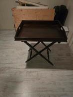 Houten dienbladtafel - Gebruikt, Huis en Inrichting, Tafels | Bijzettafels, 45 tot 60 cm, Gebruikt, Klassiek, Vierkant