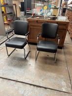 Set vintage buisframe stoelen, Ophalen, Gebruikt, Zwart, Twee