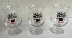 3 duvel glazen met schild wapen, Verzamelen, Ophalen of Verzenden, Zo goed als nieuw, Bierglas