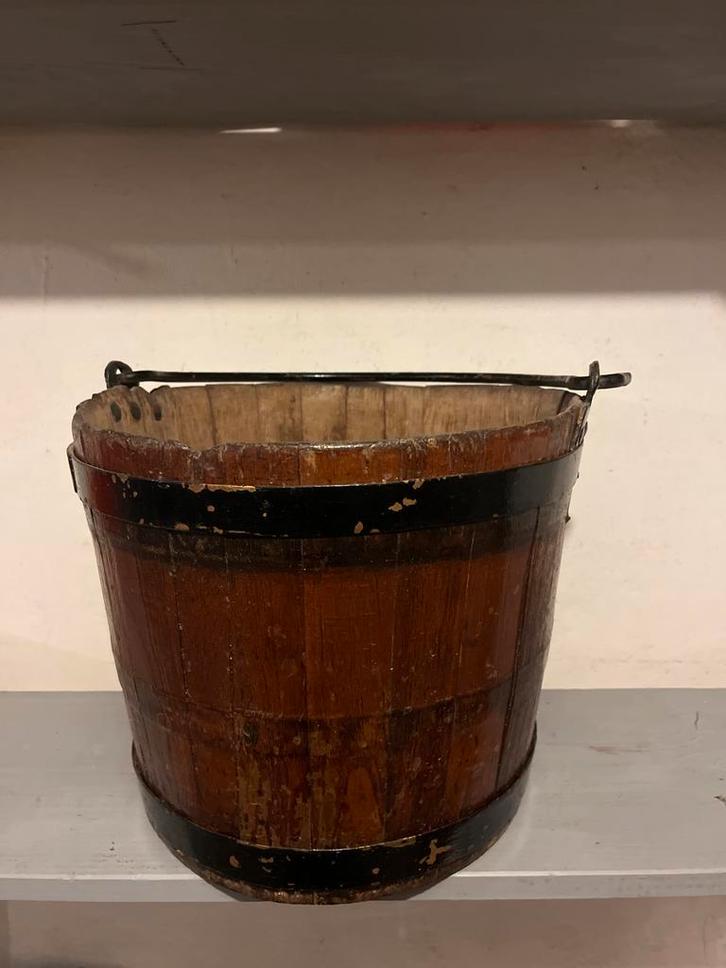 Antieke Houten Firkin Emmer, Antiek en Kunst, Curiosa en Brocante, Ophalen of Verzenden