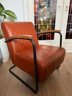 RV Design 2 X Fauteuil Wilson Cognac, stoel RVS onderstel, Huis en Inrichting, Fauteuils, Ophalen, Zo goed als nieuw, 50 tot 75 cm