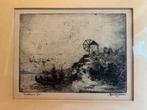 Ets Mikonos - Gesigneerd Poppe Damave, Antiek en Kunst, Ophalen of Verzenden