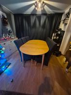 Eethoek met 6 stoelen, Huis en Inrichting, Tafels | Eettafels, Ophalen, 100 tot 150 cm, Eikenhout, Zo goed als nieuw