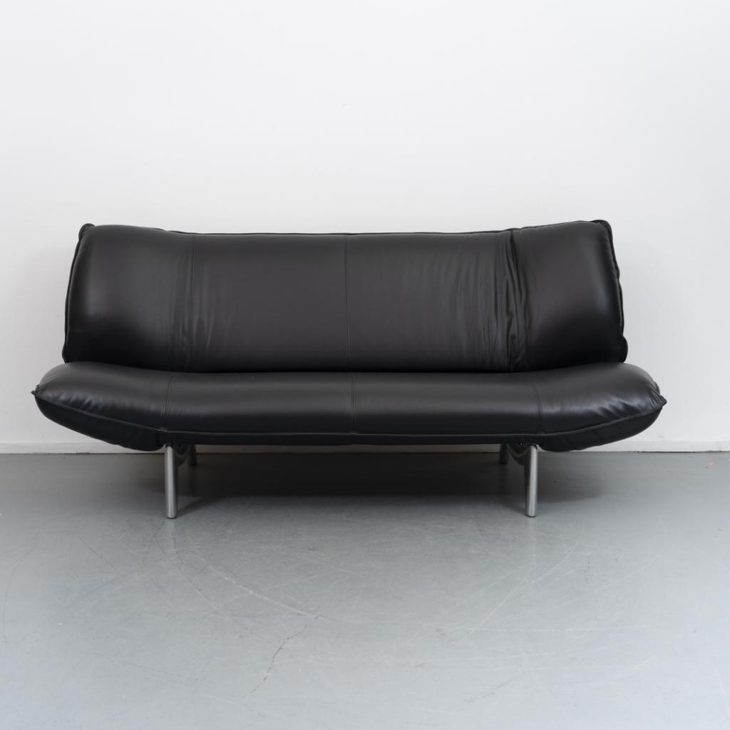 2x Leolux Tango 2 zits bank zwart leder (glad/soepel), Niet ingevuld, Niet ingevuld, Leer, Ophalen of Verzenden