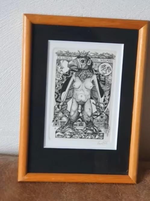 exlibris Han Welman Lou Strik erotisch werk androgyn, Ophalen