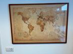 Wereldkaart in houten lijst, Huis en Inrichting, Ophalen of Verzenden, Gebruikt