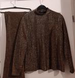 Glitterende Set - Shirt en Broek, Maat 38/40 (M), Overige typen, Bruin, Ophalen of Verzenden
