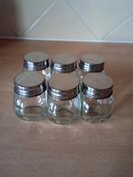 6 glazen mini potjes, Huis en Inrichting, Keuken | Potten en Pannen, Ophalen of Verzenden, Glas, Pot, Bus of Blik