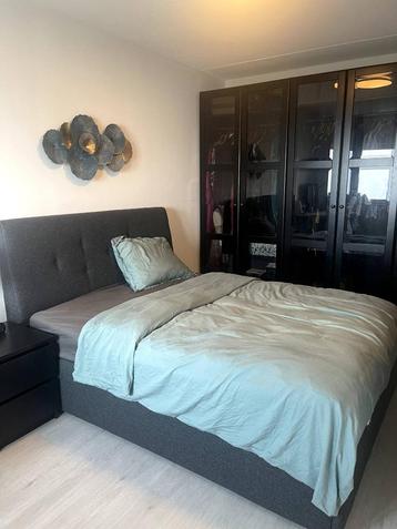  IDANÄS Gestoffeerd bed met opbergruimte – 160x200 cm – Donk
