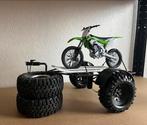 Kawasaki Crossmotor & Trailer Crawler Nieuw 1:10, Hobby en Vrije tijd, Nieuw, Auto offroad, Elektro, Ophalen of Verzenden