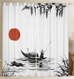 Gordijn japan rising sun visser boot window drape zilver, Huis en Inrichting, Ophalen of Verzenden, Nieuw, 200 cm of meer