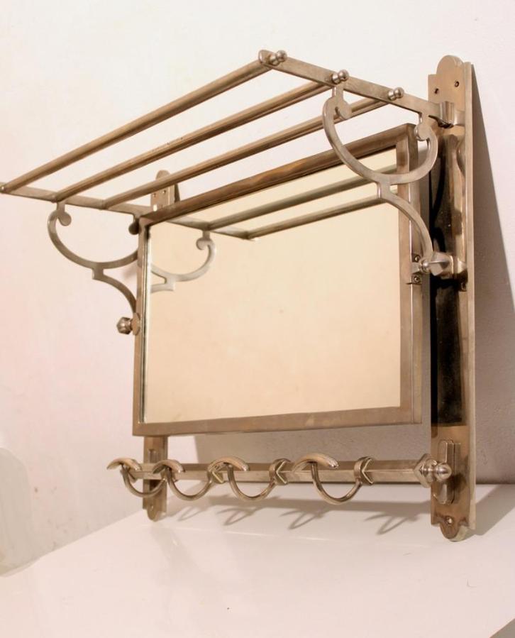 Jugendstil kapstok met spiegel, Huis en Inrichting, Woonaccessoires | Kapstokken, Gebruikt, Wandkapstok, Ophalen