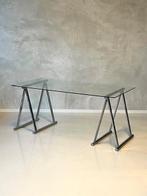 Jaren 70 schragen tafel vintage trestle desk design eettafel, Huis en Inrichting, Ophalen, Gebruikt, Onbekend, Bureau