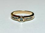 Prachtige gouden ring met 9 natuurlijke VS diamanten! 19,5mm, Sieraden, Tassen en Uiterlijk, Ringen, 19 tot 20, Ophalen of Verzenden