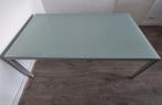 Glazen Eettafel met Metalen Onderstel, Zo goed als nieuw, Glas, 150 tot 200 cm, Modern