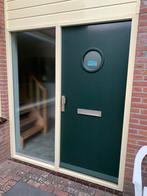 Voordeur met zijlicht dubbel glas, Ophalen, Gebruikt, 200 tot 215 cm, Glas